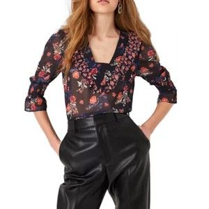 NEW French Connection Top Size 0 Floral Blouse